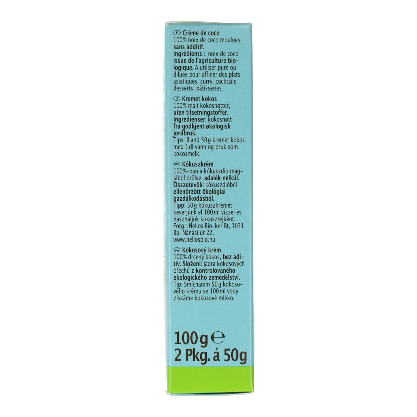 Crema de coco Rapunzel, 2 x 50 g