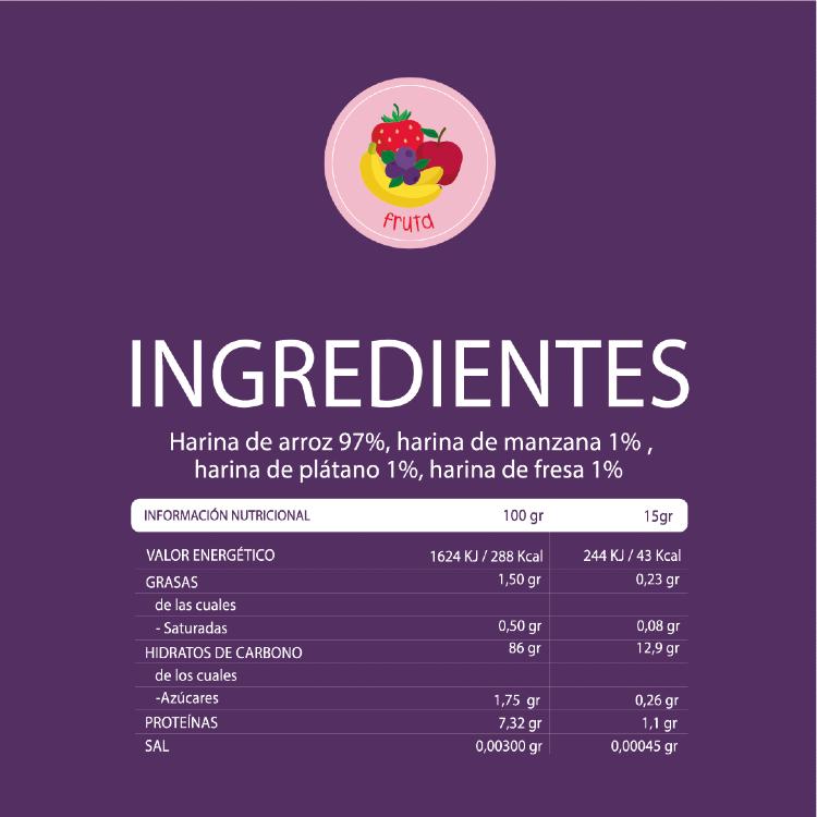Snack ecológico para bebé + 8 meses Palitos Arróz y Frutas