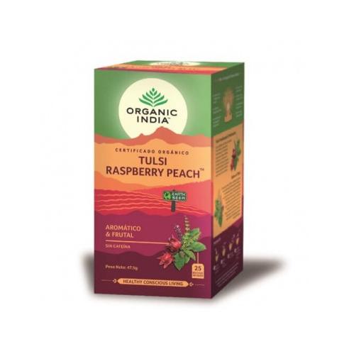 Tulsi Raspberry Peach ( Frambuesa Melocotón ) Organic India 25 bolsitas