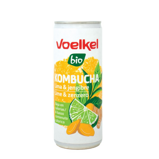 Kombucha lima y jengibre BIO Voelkel lata 250 ml