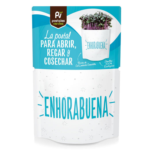 Postales Verdes De Semillas "enhorabuena" Garden Pocket