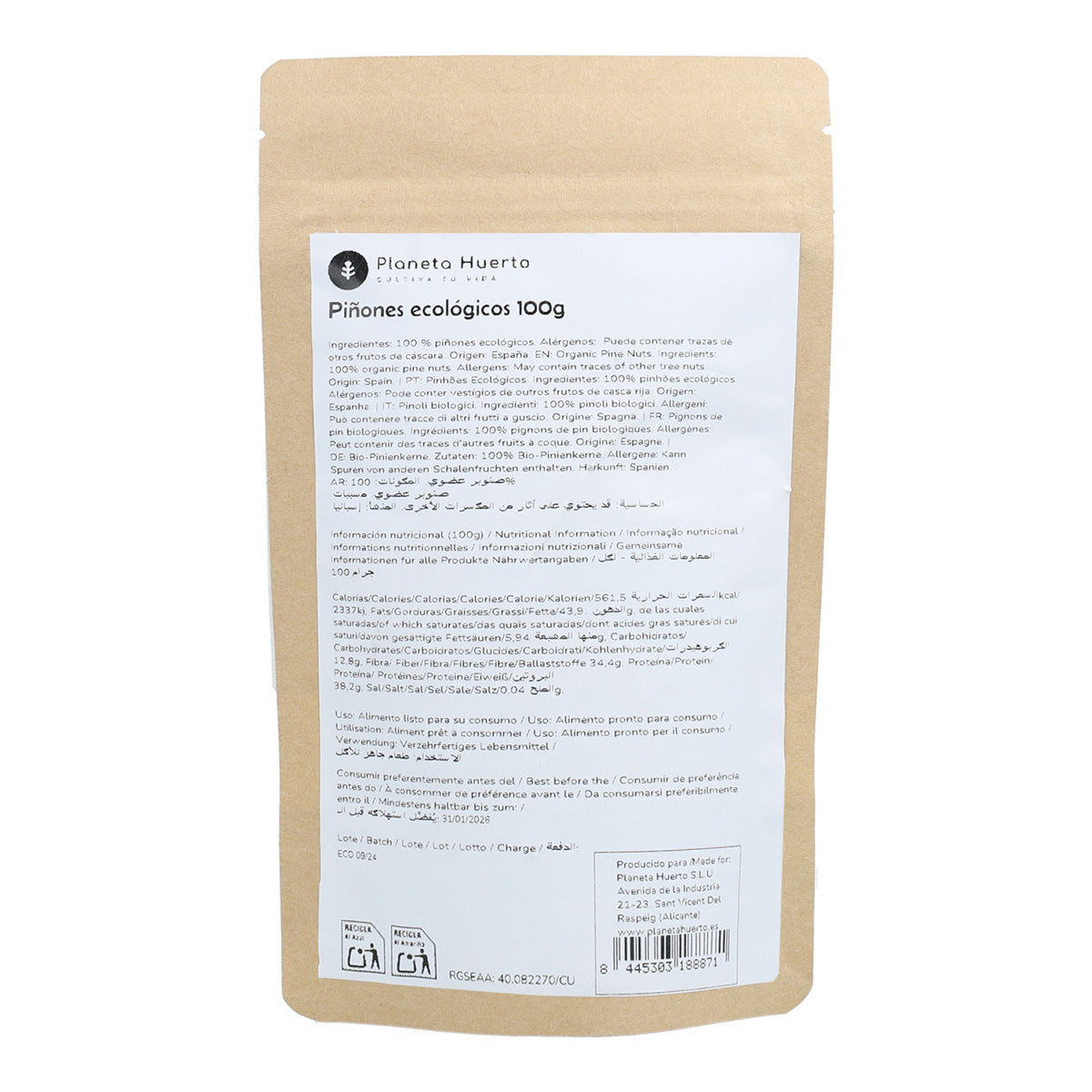 Piñones ECO Planeta Huerto 100 g