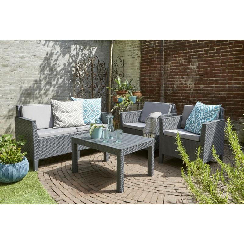 Conjunto muebles de jardín Chicago Lounge Grafito Keter