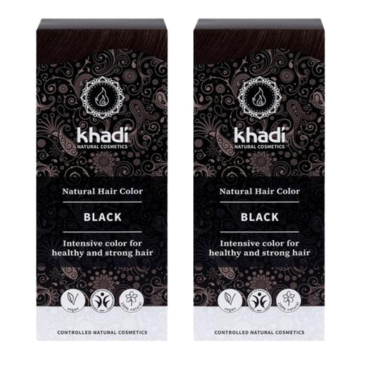 Pack 2x Tinte natural negro, Khadi, 100 g