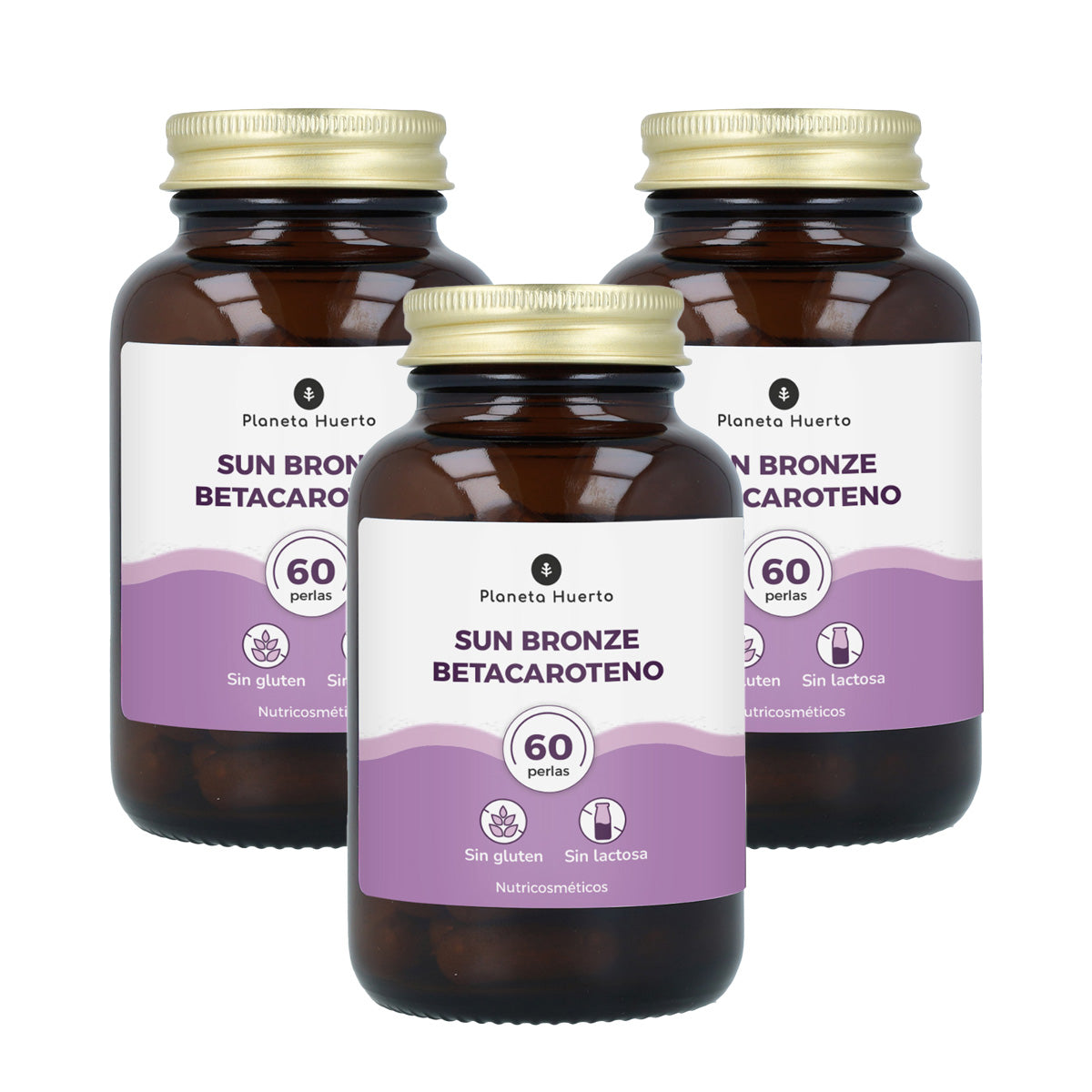 Pack 3x Sun bronze betacaroteno Planeta Huerto 60 perlas