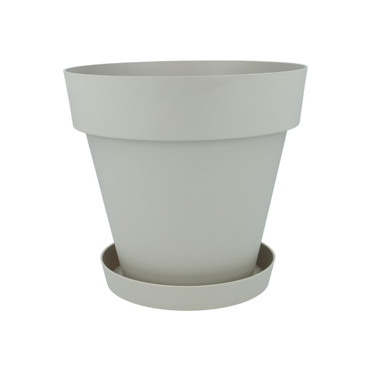 Pack maceta con plato color crudo Tes 22 x 20 cm