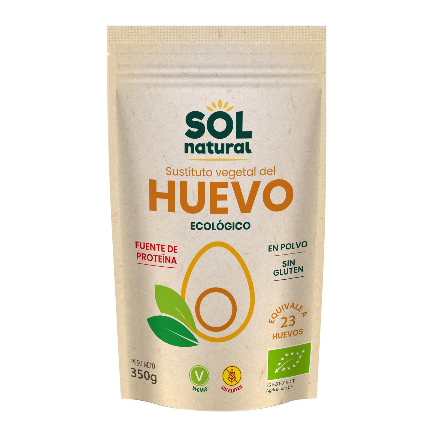 Sustituto vegetal del huevo en polvo bio Sol Natural 350 g