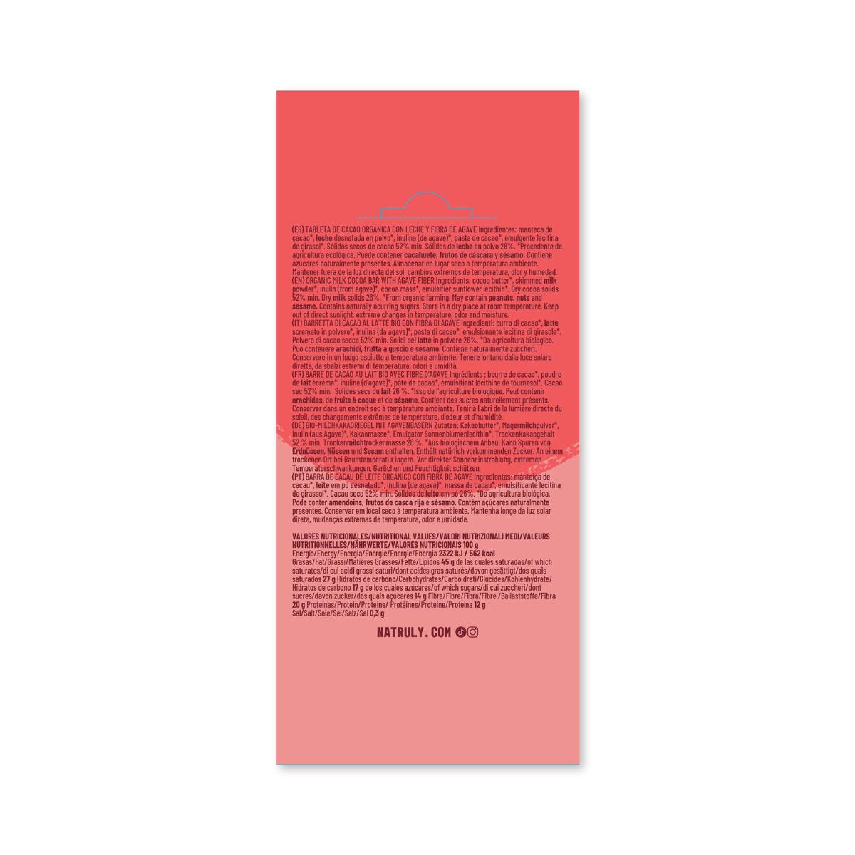 Tableta Chocolicious BIO chocolate con Leche Natruly 85 g