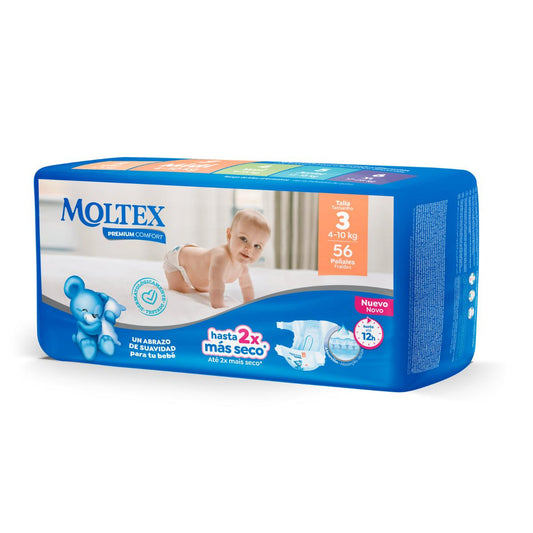 Pañales Moltex Premium Comfort T3 (4-10 kg) 56 Uds