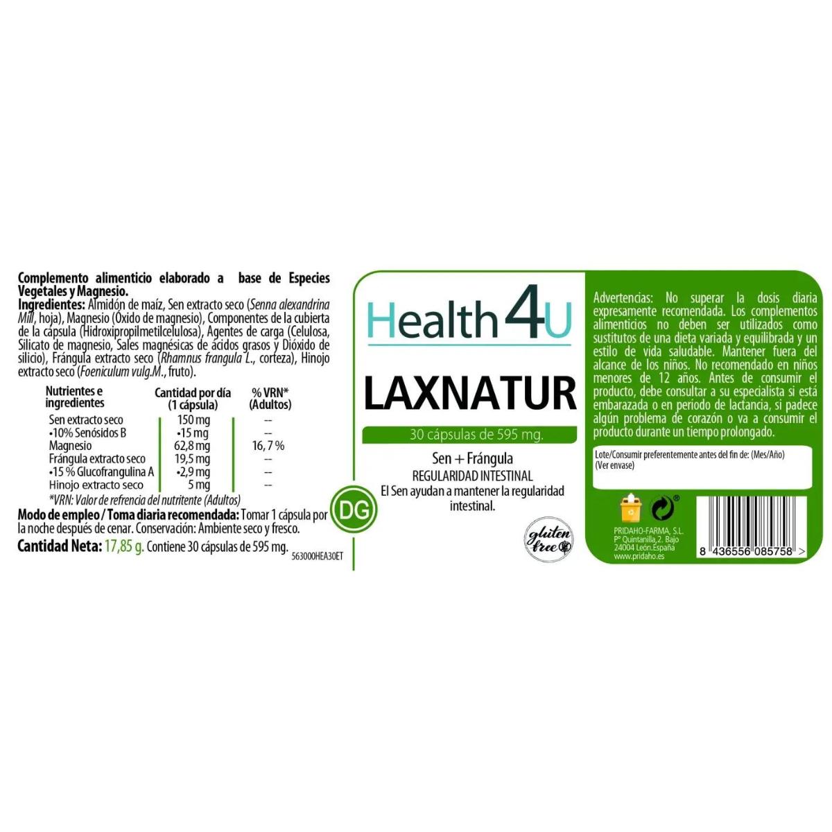 H4U Laxnatur Sen + Frángula 30 cápsulas de 595 mg