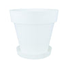 Pack maceta con plato color blanco Tes 26 x 24 cm