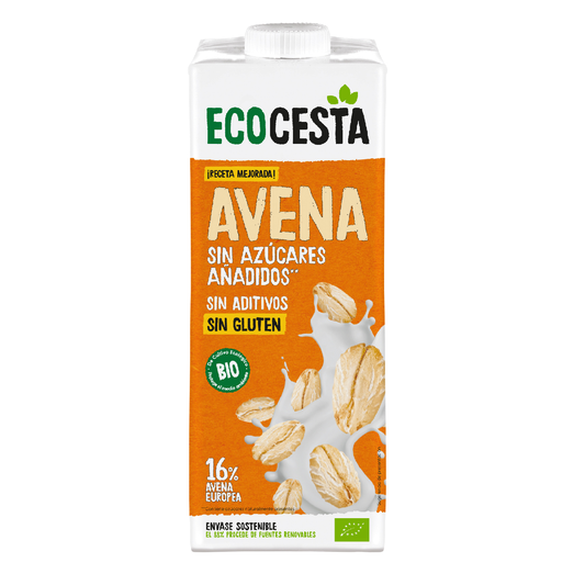 Bebida Vegetal De Avena Sin gluten y Sin azúcares añadidos Bio, 1L Ecocesta