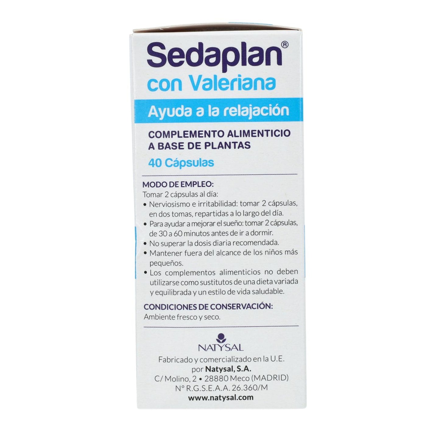 Sedaplan Dulces Sueños Con Valeriana Natysal 40 caps