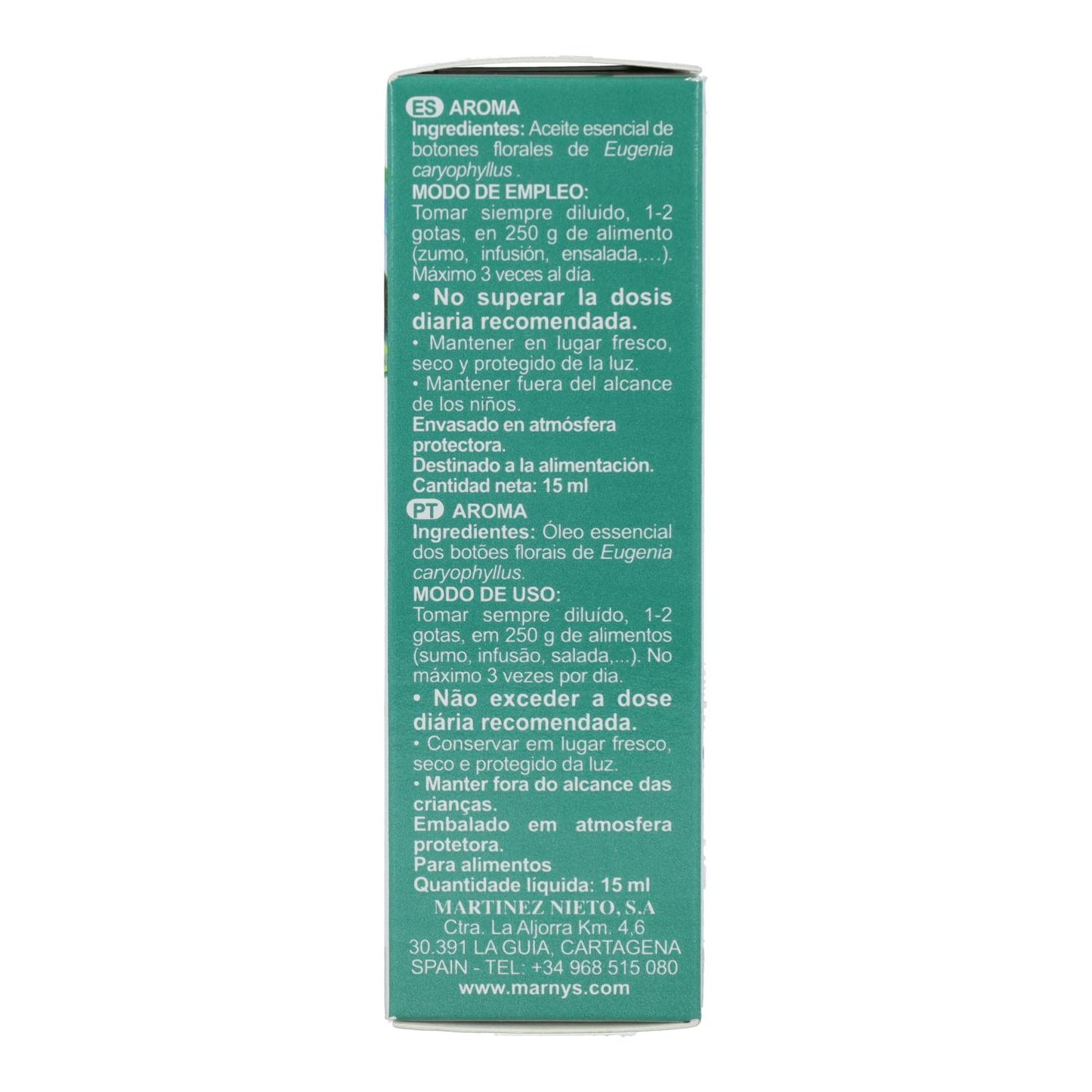 Aceite Esencial Alimentario De Clavo Marnys 15ml