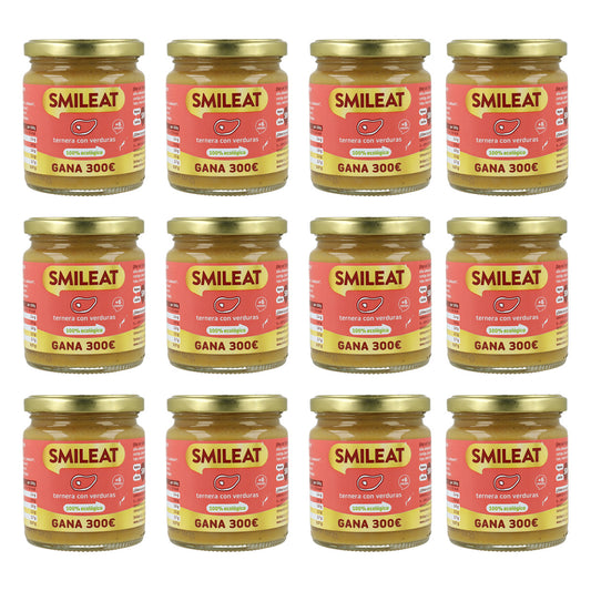 Pack 12x Tarrito BIO ternera y verduras +6 meses Smileat 230g