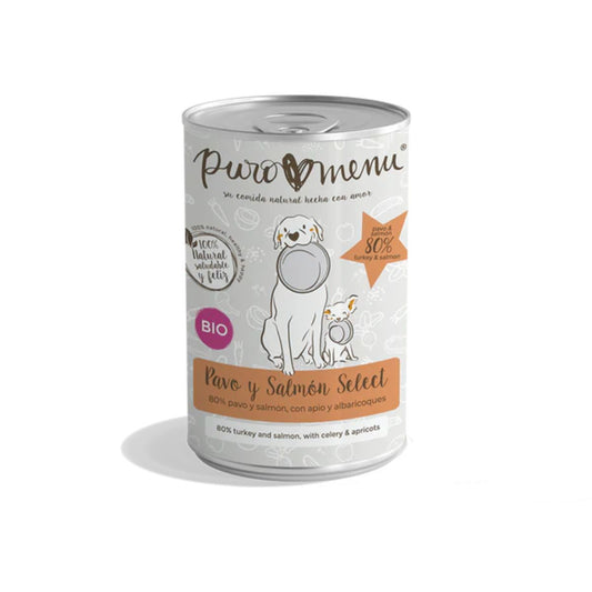 Comida húmeda Barf perros Pavo y Salmón Select BIO Puromenu 400 g