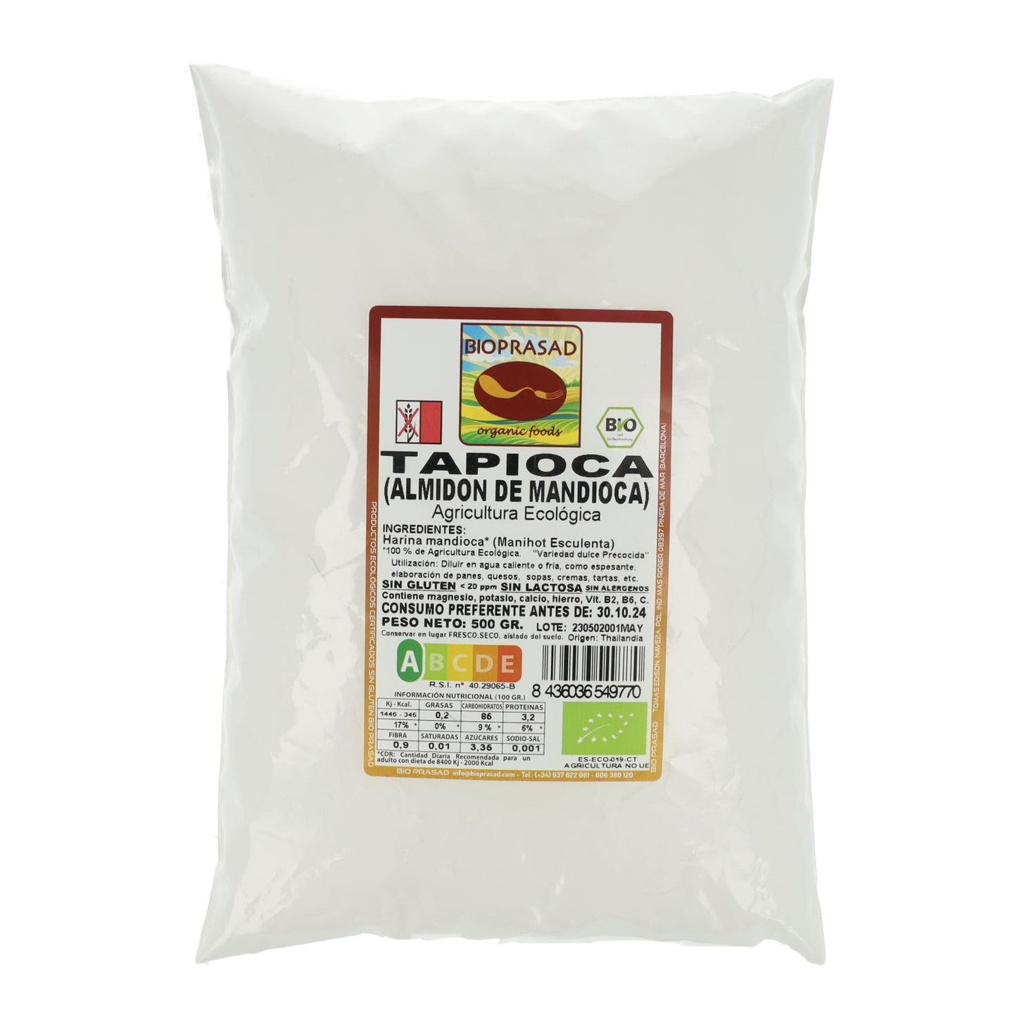 Almidón de Mandioca-Tapioca BIO Bioprasad 500 g