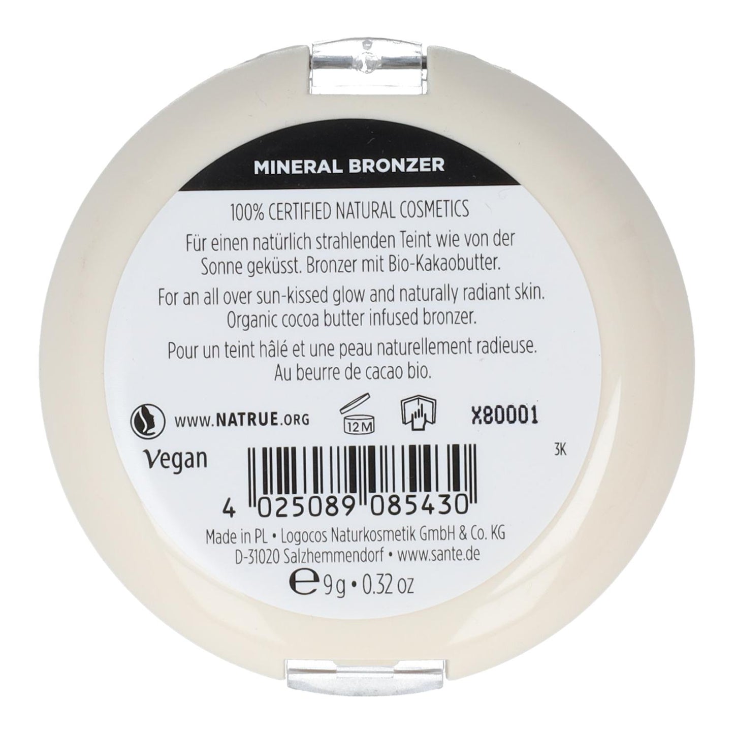 Maquillaje en Polvo Bronceador Sante 9 gr