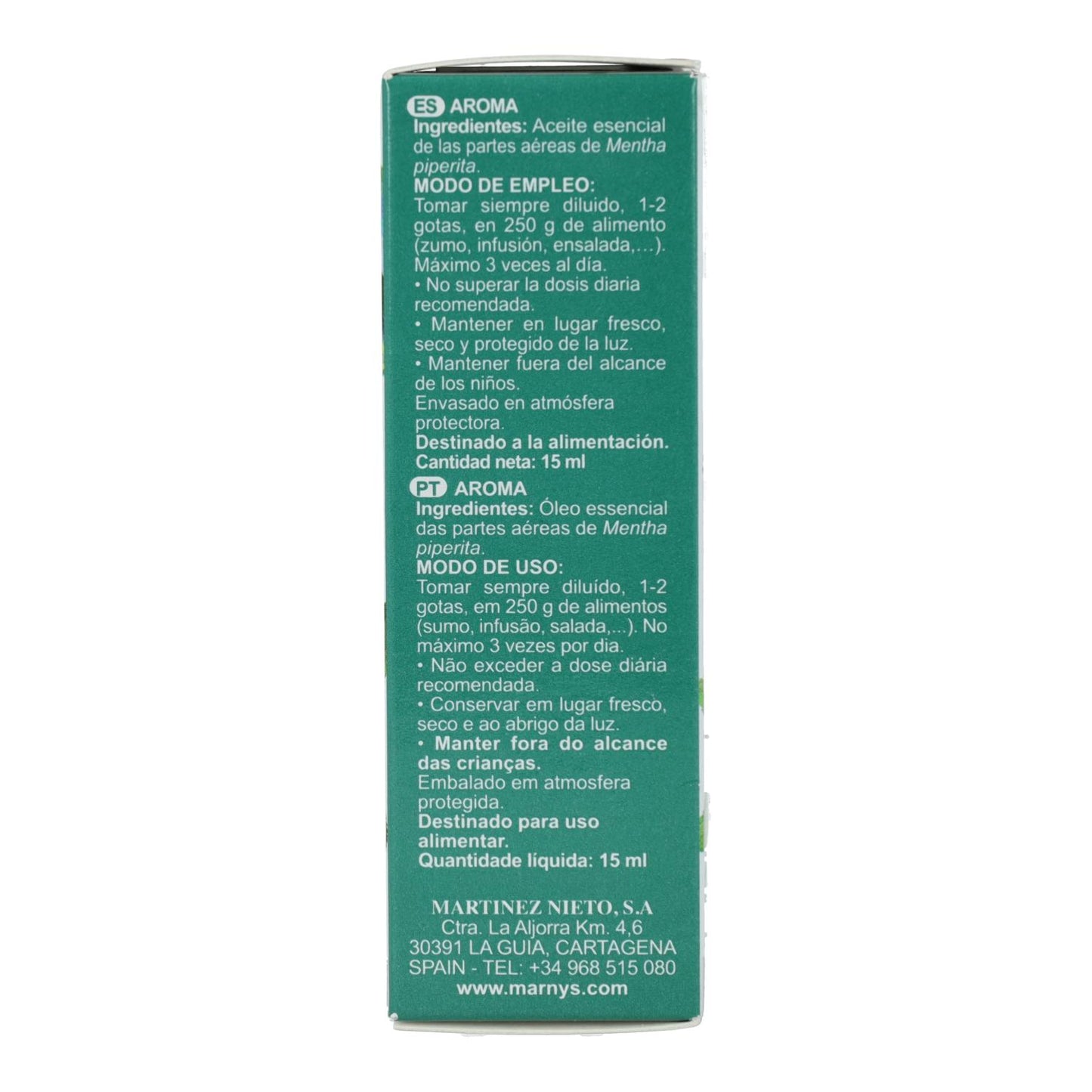Aceite Esencial Alimentario De Menta Piperita Marnys 15 ml