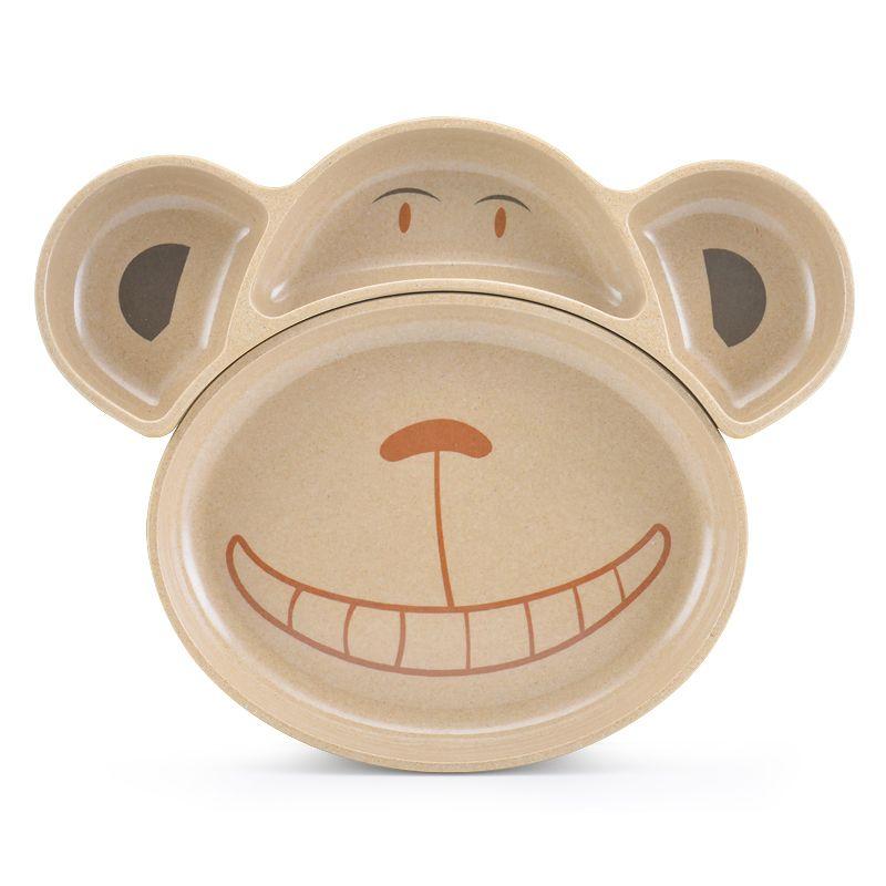 Plato infantil animales Husk's plato mono (2 piezas)