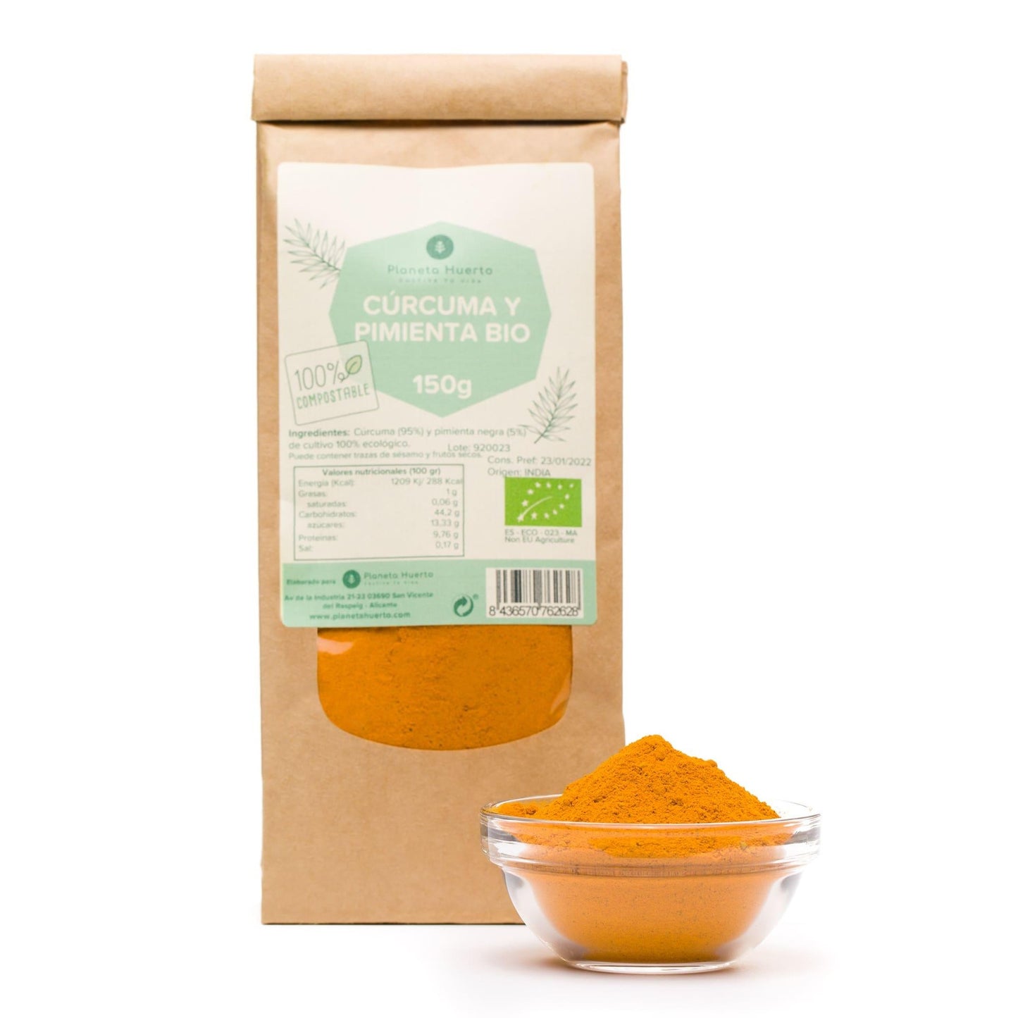 Cúrcuma y pimienta en polvo ECO Planeta Huerto 150 g