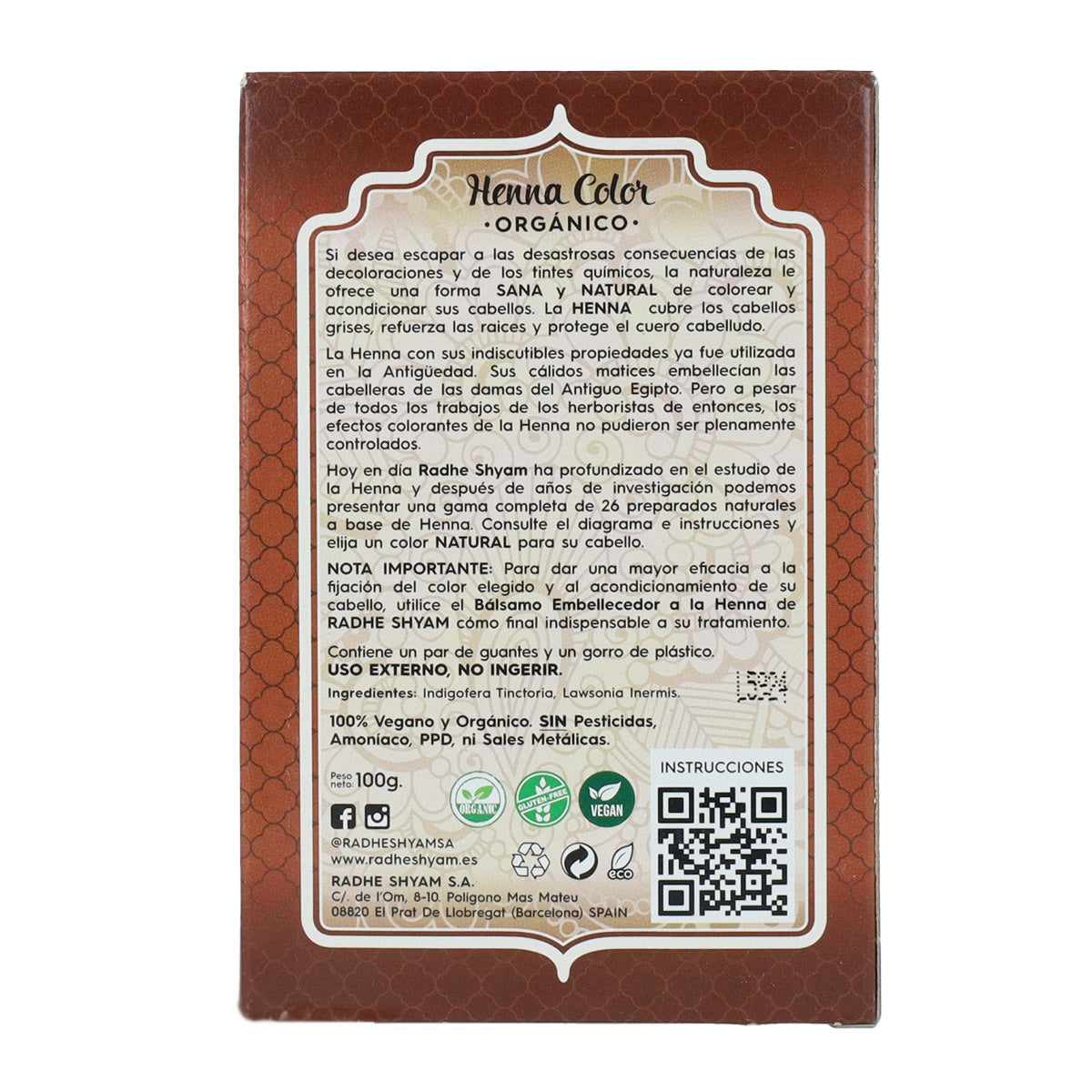 Henna en Polvo Castaño Oscuro 100 g