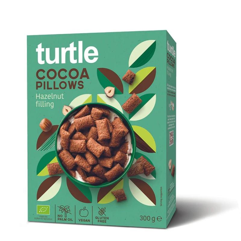 Cocoa pillows with hazelnut filling Bio Turtle 300 g.