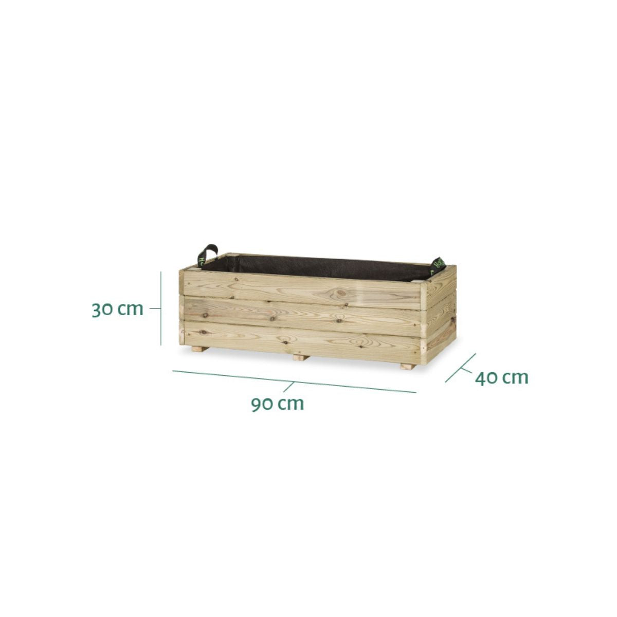 Jardinera rectangular Ghio 90x40x30 Hortalia