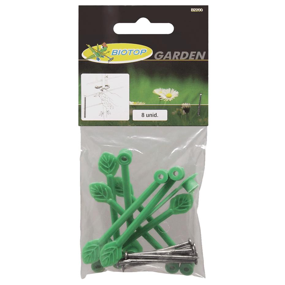 Abrazadera para trepadoras con clavo Biotop 8 ud