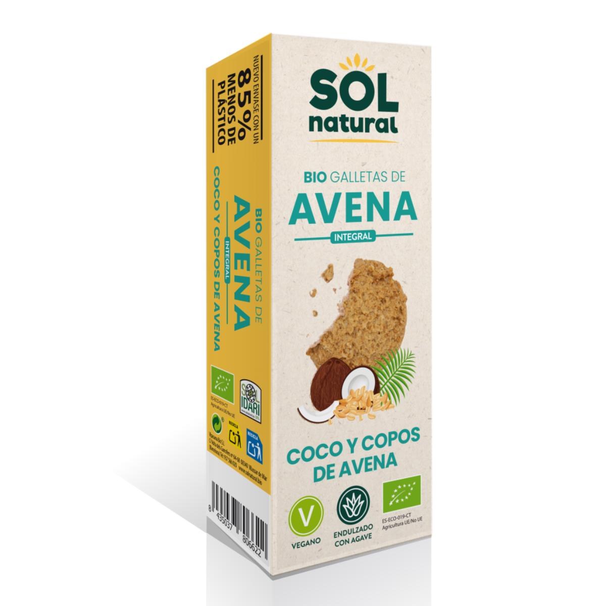 Galletas de avena con coco y agave bio Sol Natural 175 g