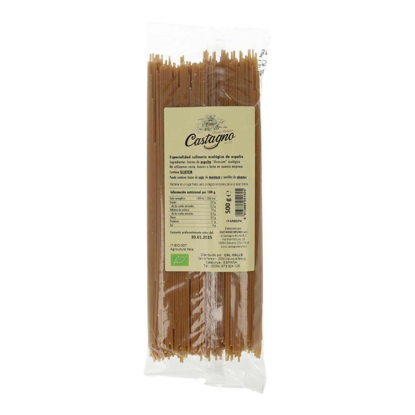 Espaguetis Espelta DICOCCUM ECO Castagno 500 g