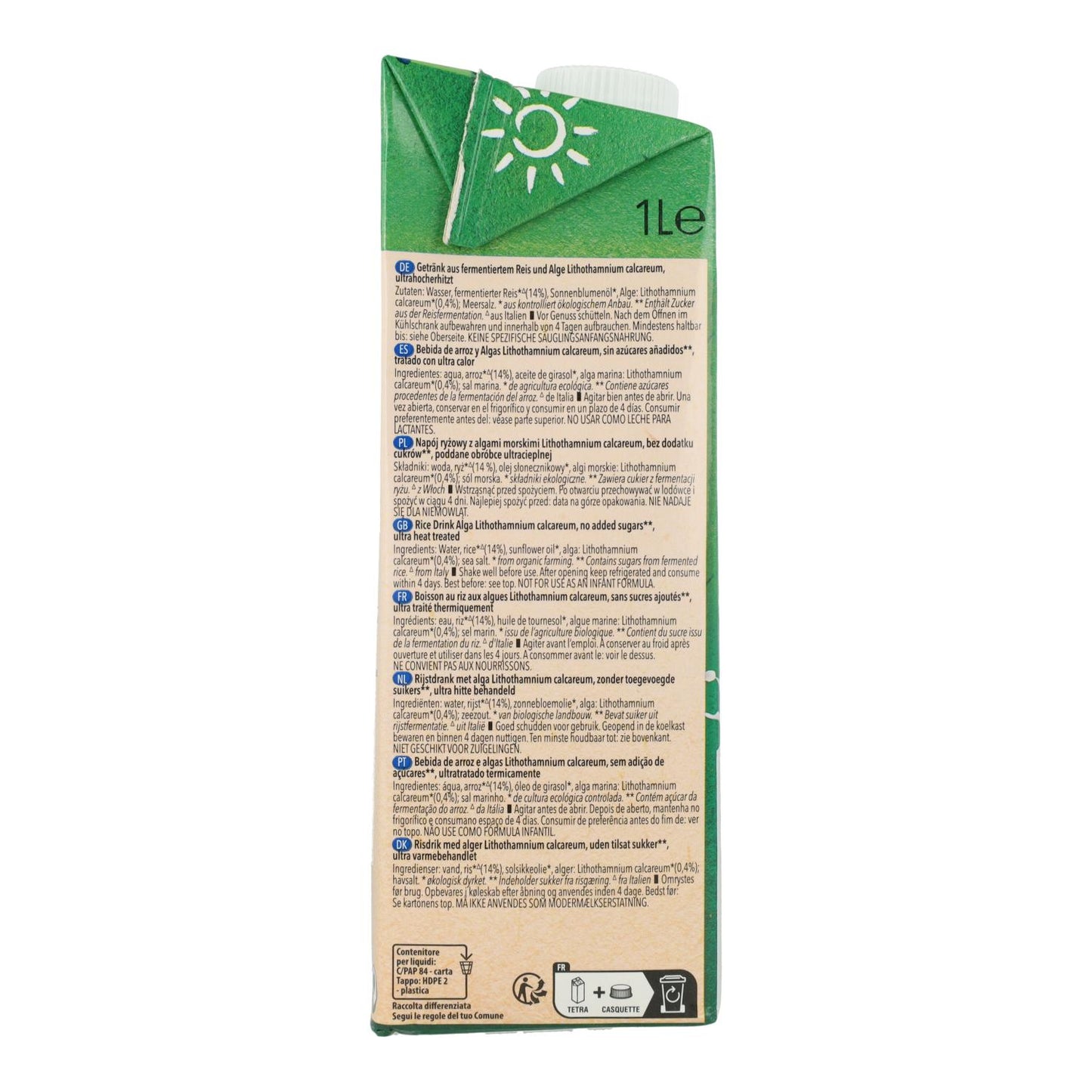 Bebida de Arroz Alga bio Natumi 1 L