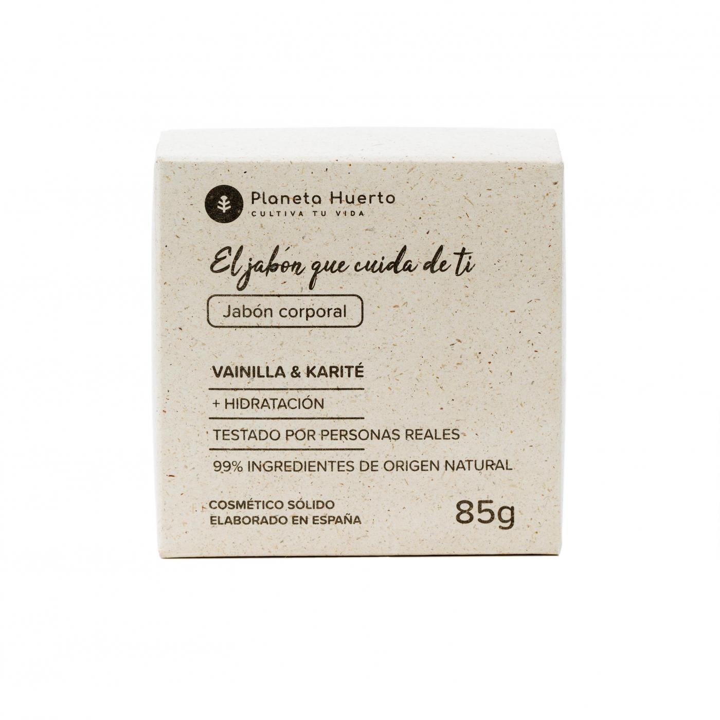 Jabón sólido corporal Vainilla y Karité Planeta Huerto 85 gr