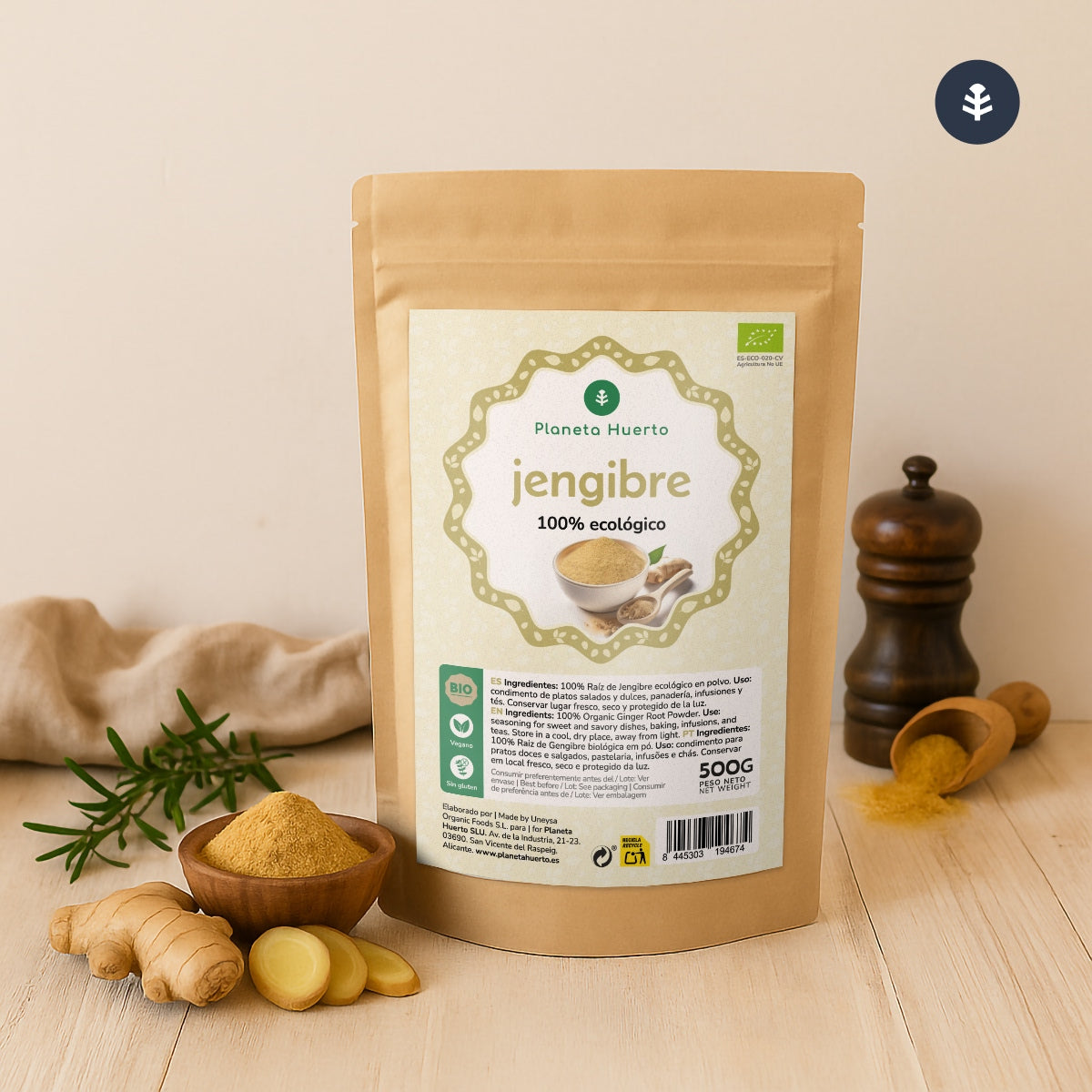 Jengibre en polvo ECO Planeta Huerto 500 g
