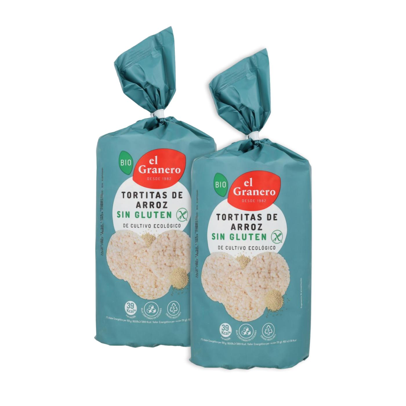 Pack 2x Tortitas de Arroz Sin Gluten El Granero, 115 g