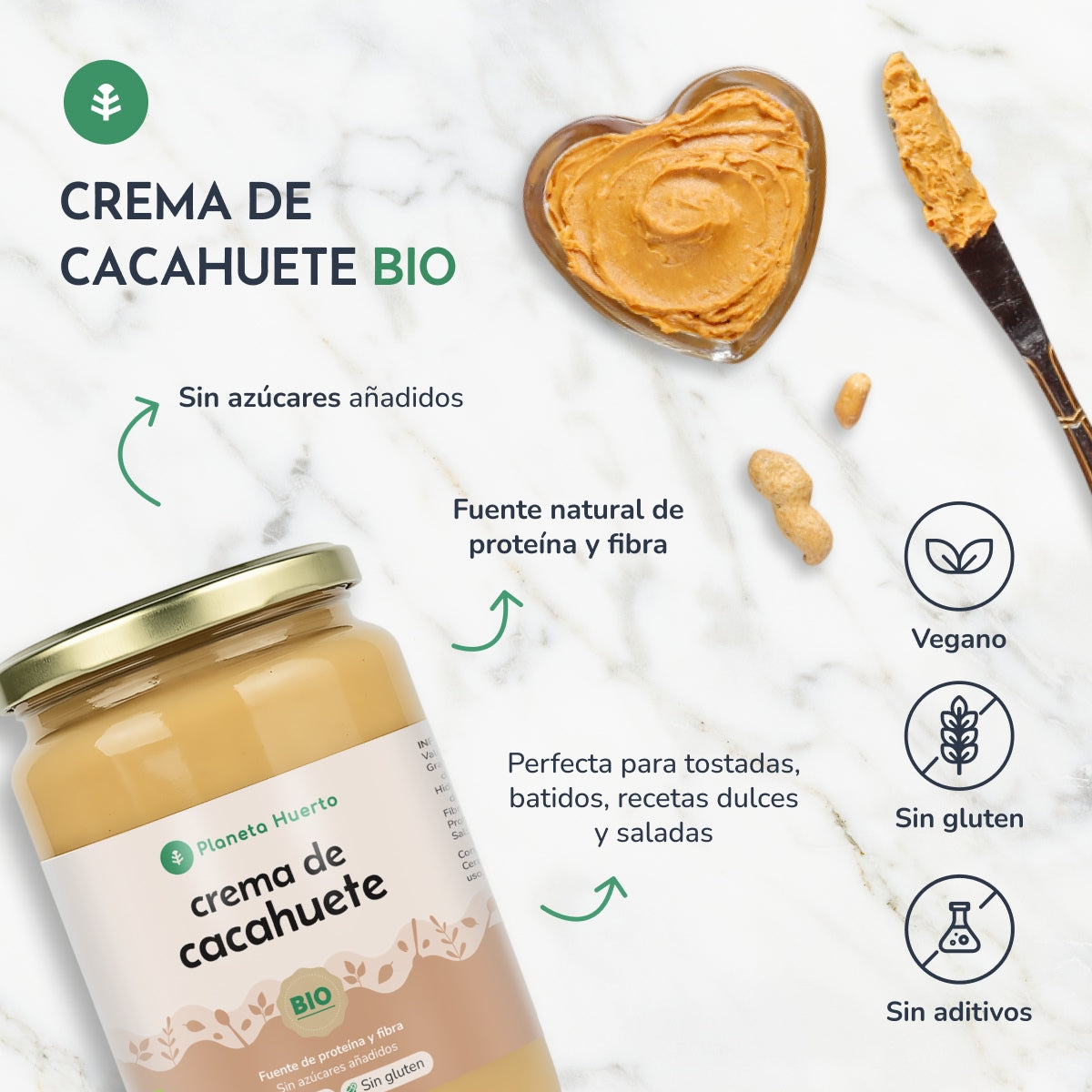 Crema de Cacahuetes ECO Planeta Huerto 350gr