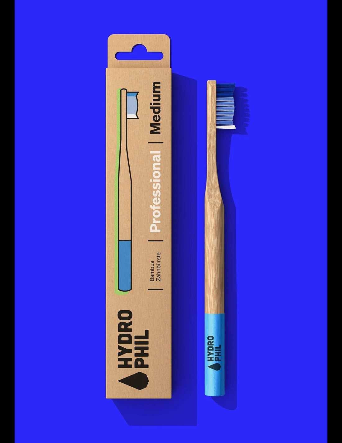 Cepillo dientes bambú profesional medium, color natural/ océano Atlántico
