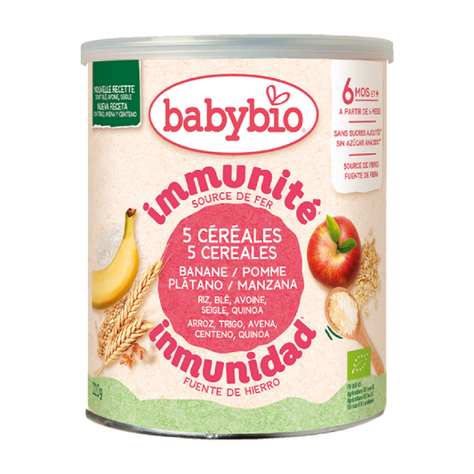 Papilla 5 Cereales con Frutas a partir de 6 meses Babybio 220 g