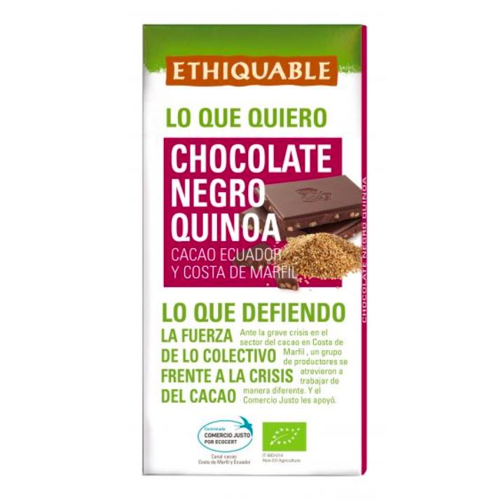 Chocolate Negro con quinoa BIO  Ideas Comercio Justo 100 g