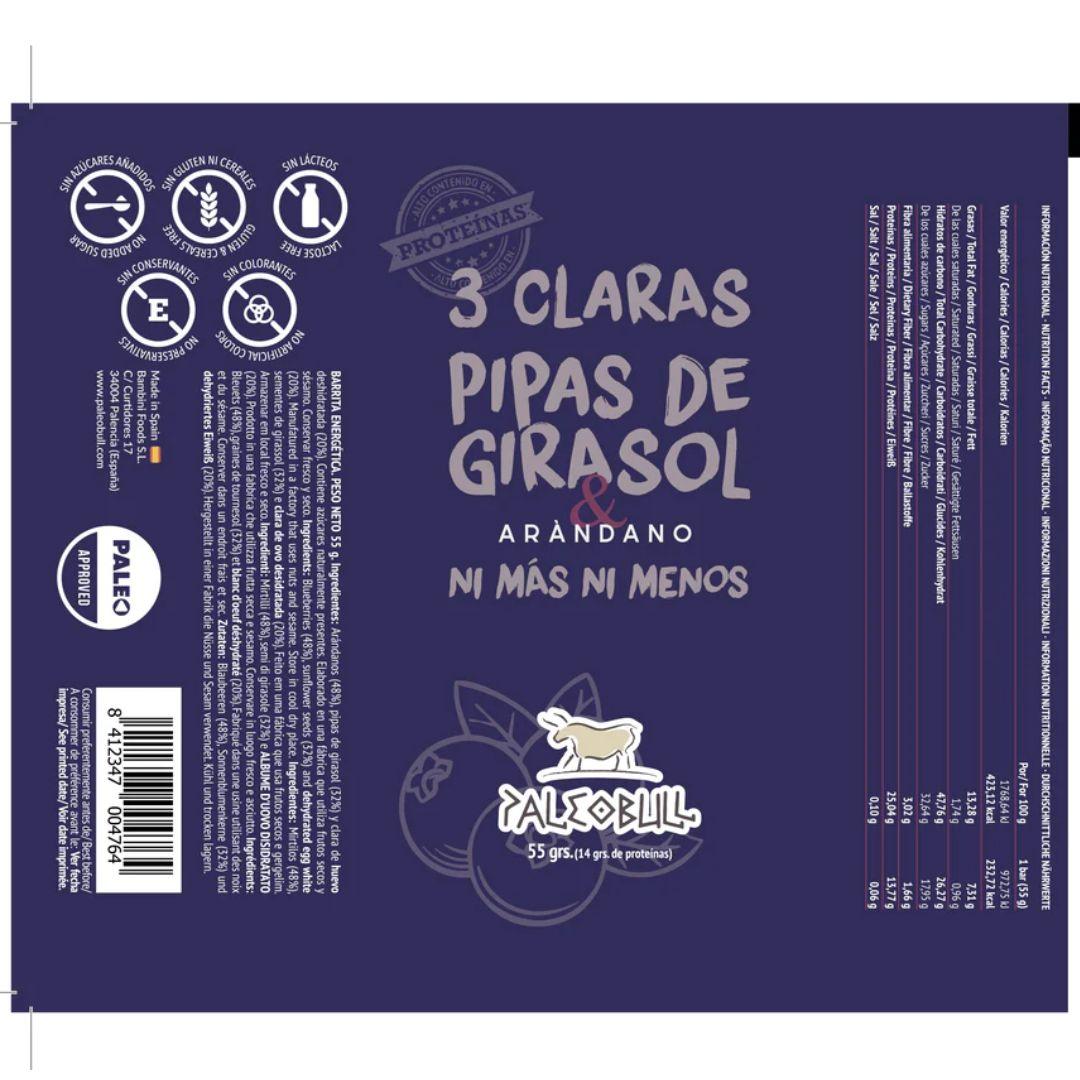 Barrita energética arándanos y pipas de girasol Paleobull 55 g