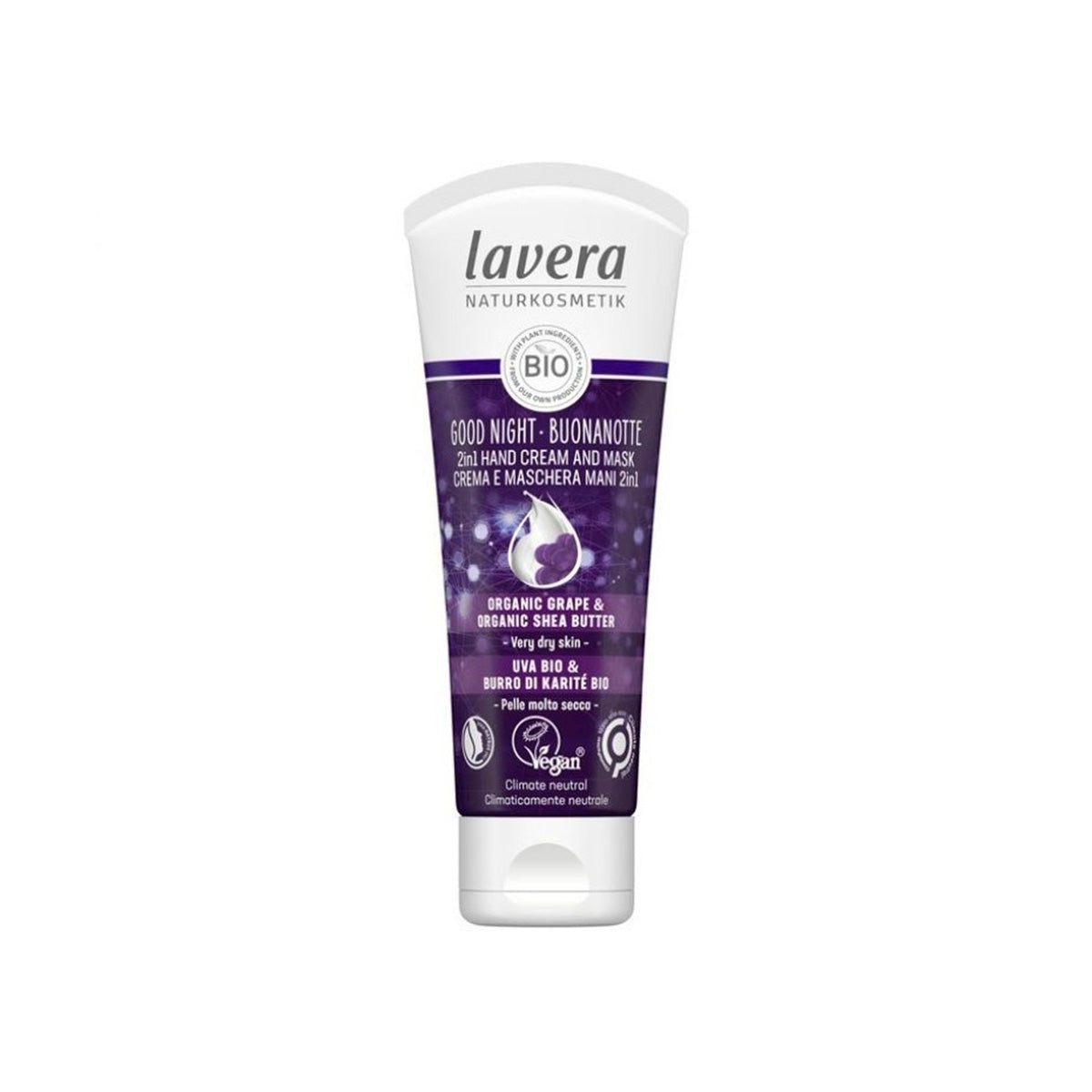 Crema manos y mascarilla buenas noches Lavera 75 ml