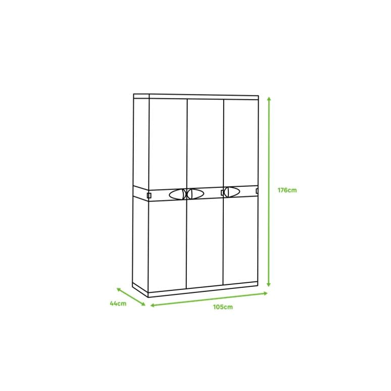 Armario de 3 Puertas con escobero 105 cm Titanium Plastiken Beige (Reacondicionado)
