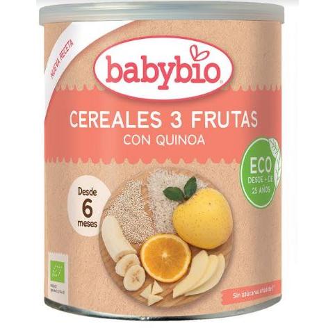 Papilla de Cereales 3 Frutas con Quinoa Babybio 220 g