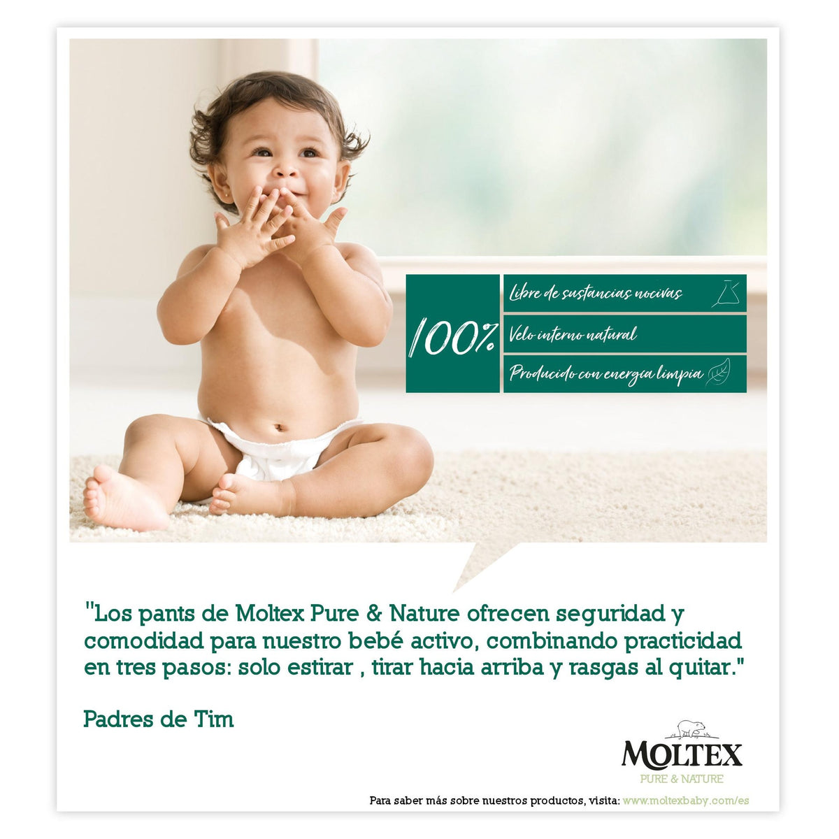 Pants Moltex Pure & Nature T5 (9-14 kg), 20 Uds