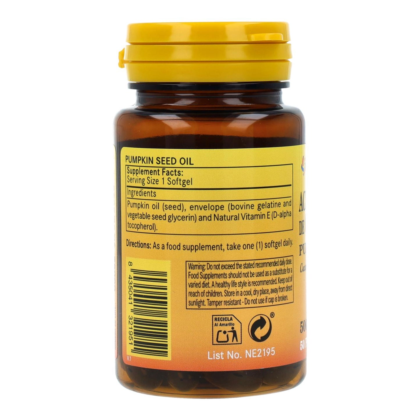 Aceite de semilla calabaza Nature Essential 50 Perlas