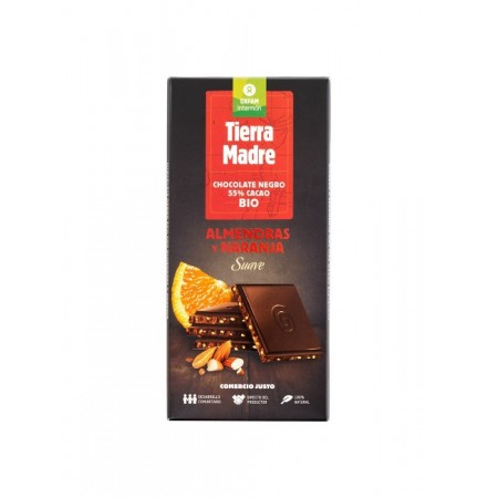 Tableta chocolate negro 55% almendra naranja BIO Tierra Madre 100 g
