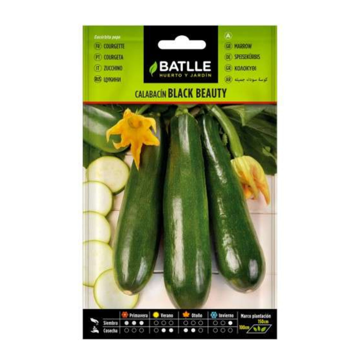 Semillas de Calabacín Black Beauty Cultivers Batlle