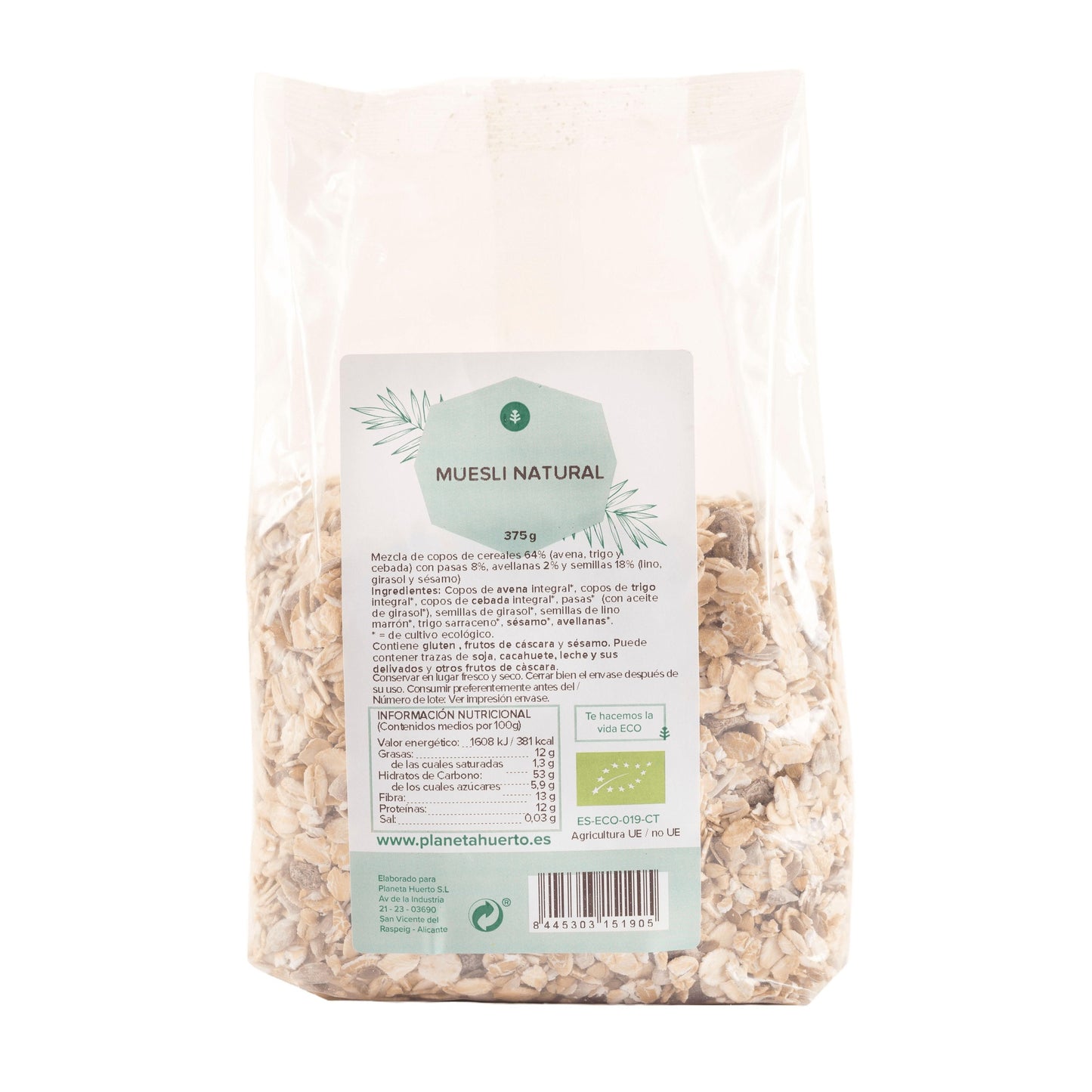 Muesli natural ECO Planeta Huerto 375 g