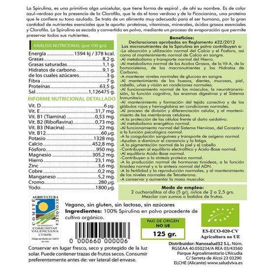 Spirulina en polvo BIO Salud Viva