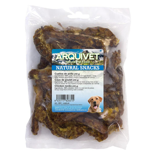 Snack natural para perros Cuellos de pollo Arquivet  250 g
